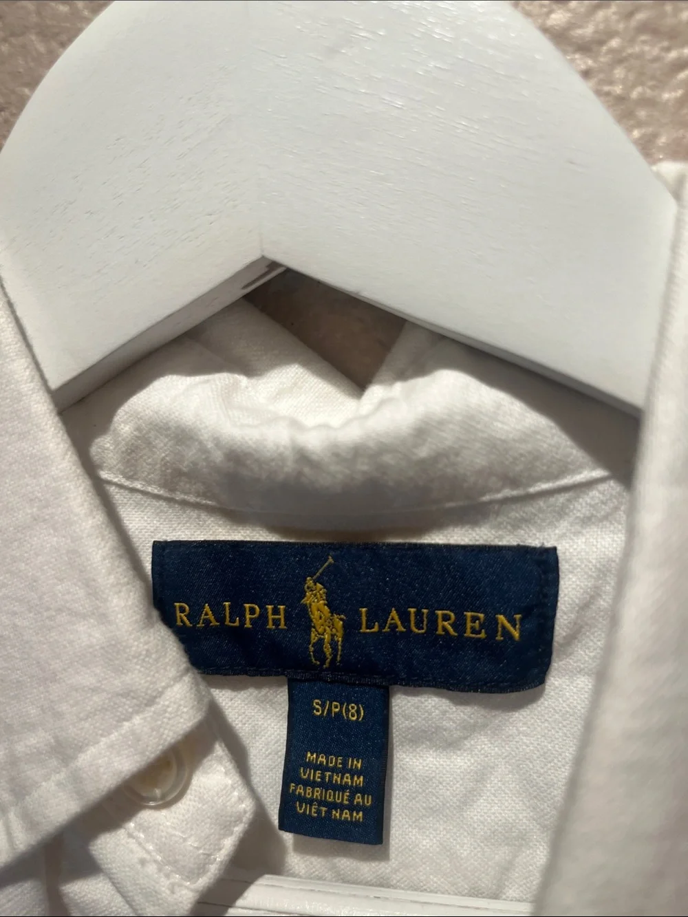 Ralph Lauren Boy’s Broadcloth White Button Down Shirt Size Small 8